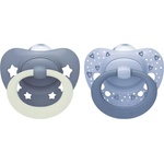 Nuk Силиконови залъгалки NUK First Choice - Day & Night, 0-6 м, за момче, 2 броя (10175396) - baby