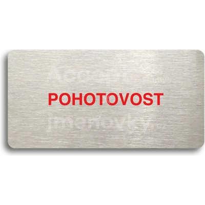 ACCEPT Piktogram POHOTOVOST - stříbrná tabulka - barevný tisk bez rámečku