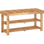 vidaXL Стелаж за обувки, 90x32x46 см, акациево дърво масив (45931)