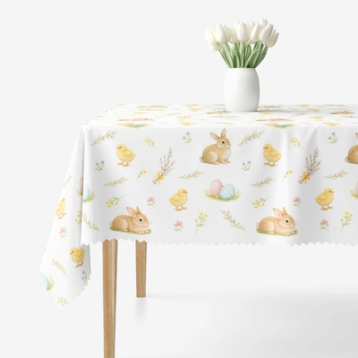Goldea veľkonočný hranatý teflónový obrus veselá veľká noc 100x100 cm