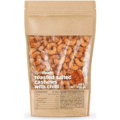 GymBeam Pražené solené kešu ořechy s chilli 200 g