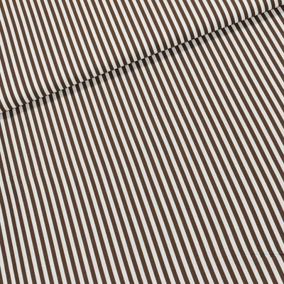 Jizerka Bavlněné plátno Jolana JO003/26 hnědý a bílý proužek 5mm, š.150cm (látka v metráži)