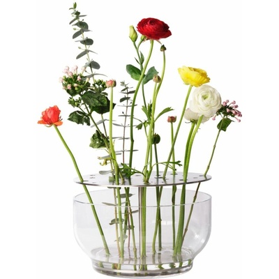 Fritz Hansen Váza IKEBANA 24 cm, striebro, sklo