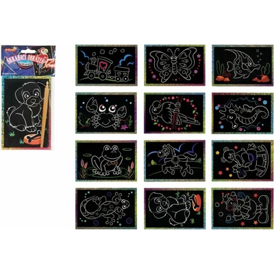 Škrábací obrázek třpytivý 24ks v boxu