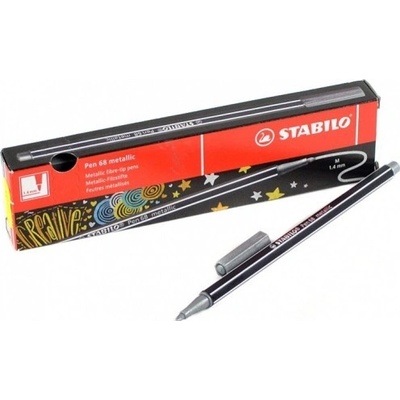 STABILO Pen 68 metallic stříbrná