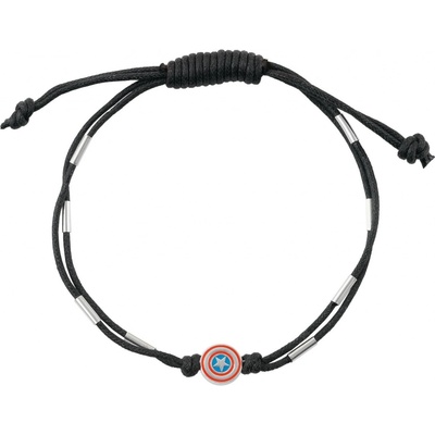 Disney Dvojitý černý textilní náramek Captain America Marvel BS00089RL.CS