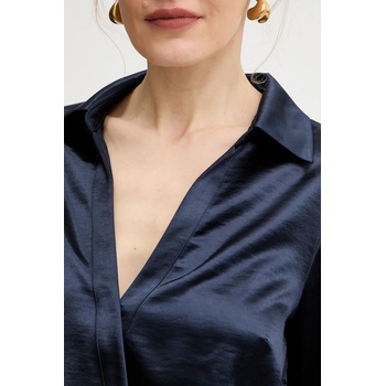 Guess Боди Guess LEAH в тъмносиньо с изчистен дизайн W5BH68 W2612 (W5BH68.W2612)