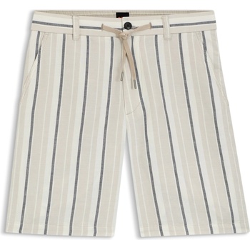 Boss BOSS ORANGE Striped Short in a linen-cotton blend (Ricoplus) - Light Grey 070