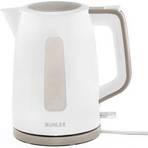 Muhler Електрическа кана Muhler WK-171, 2200W, Капацитет 1.7 л, Безкабелна, 360° основа, Автоматично отваряне на капака, Защити, Бял (KT-1009377) Електрически кани