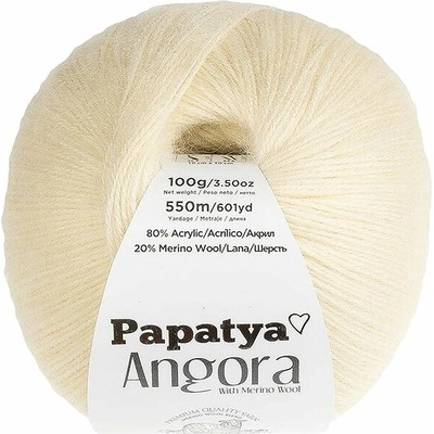 BELLATEX Priadza Angora Merino Papatya 100 g - 1930 smotanová