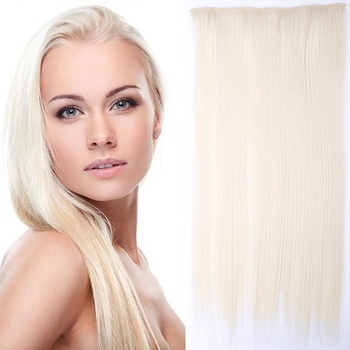 Clip in vlasy 60 cm dlhý pás vlasov odtieň F60/613 (melír ľadovej blond v beach blond)