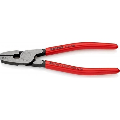 KNIPEX Клещи за кримпване на кабелни накрайници 0.5-6мм2, червена ръкохватка 180мм, Knipex (K9781180)