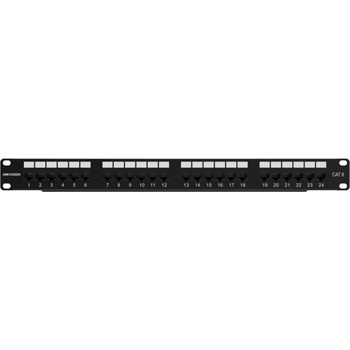 Hikvision Пач панел Hikvision DS-1CP6U24-1U, Cat6, неекраниран 24-портов, 1U (DS-1CP6U24-1U)