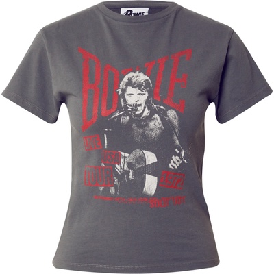TOPSHOP Тениска 'David Bowie' сиво, размер S