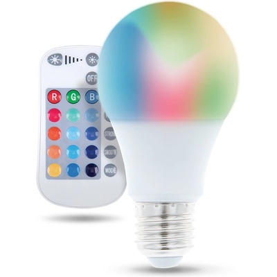 Forever Light E27 LED RGB+W žiarovka s diaľkom. ovl. 9W 720LM [RTV003564]
