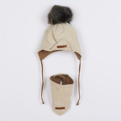 New Baby podzimní čepička s šátkem na krk Special One béžová – Zbozi.Blesk.cz