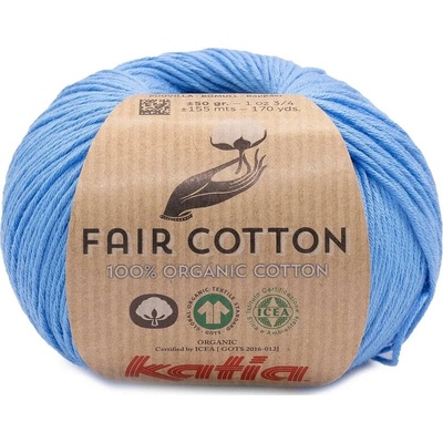 FAIR COTTON Katia Farby FAIR COTTON: 56 svetlá modrá