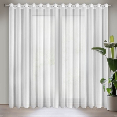 Takoy Bílá záclona z hladké matné šifonové látky 350x250 cm na průchodky DALIA-HF-483671 | 350 x 250 cm
