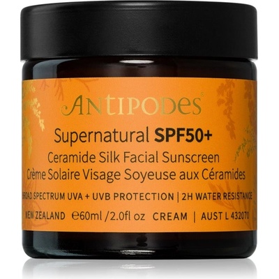 Antipodes Supernatural SPF50+ Ceramide Silk Facial Sunscreen ochranný pleťový krém s ceramidy SPF 50+ 60 ml