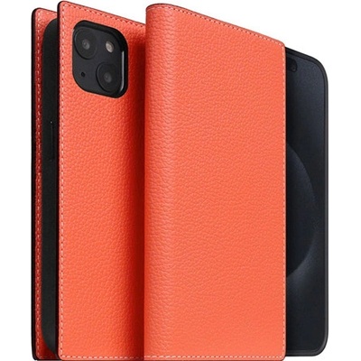 SLG Design D8 Neon Full Grain Leather Diary iPhone 15 Plus - Coral