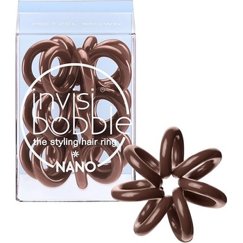 Invisibobble Nano Pretzel Brown - Mini gumička do vlasů hnědá 3ks