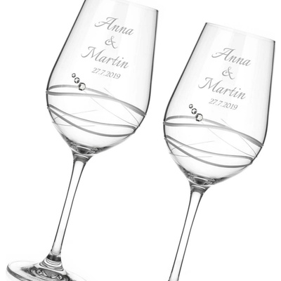 Diamante poháre na červené víno Venezia s kryštálmi Swarovski 2 x 470 ml