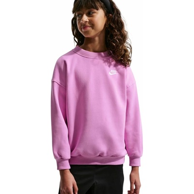 Nike Kids Sportswear Club Fleece Oversized light magenta/light magenta/white – Zboží Dáma