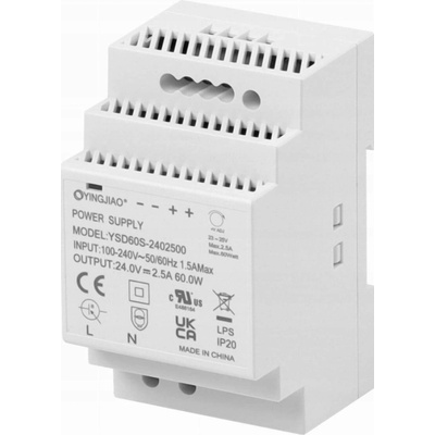 Napájecí zdroj na DIN lištu 24V 2,5A 60W YINGJIAO