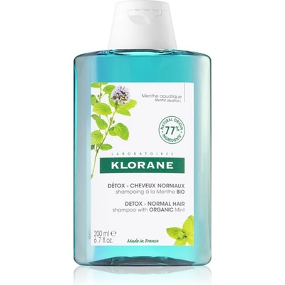 Klorane Organic Mint почистващ детоксикиращ шампоан за нормална коса 200ml