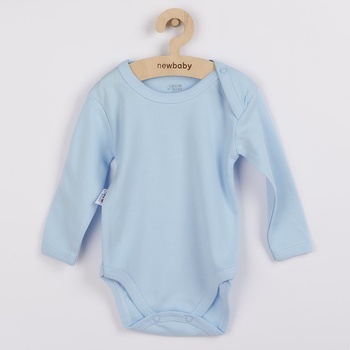 NEW BABY Dojčenské bavlnené body s dlhým rukávom New Baby Pastel modré