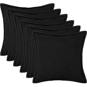 vidaXL Калъфка за възглавница 6 pcs HOUTEN Черно 45 x 45 cm Букле (918674)