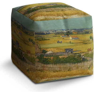 Sablio Taburet Cube Sklizeň - Vincent van Gogh - 60x60x60 cm