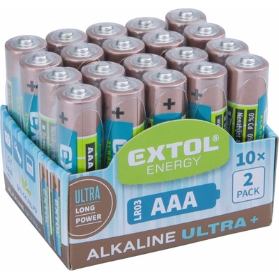 Baterie alkalické 20ks, 1,5V AAA (LR03) EXTOL ENERGY 42012 – Zbozi.Blesk.cz