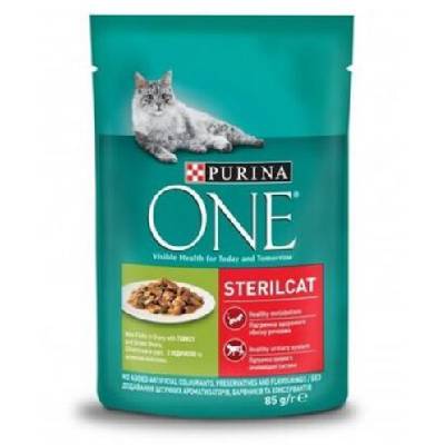 Purina One Cat SterilCat mini filetky s morkou a zelenými fazuľkami v šťave 26 x 85 g