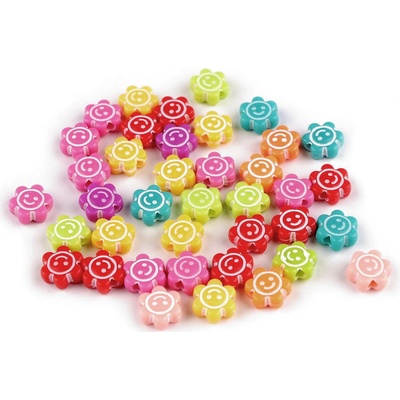 Stoklasa Plastové korálky květ Ø11 mm Balení: 10 g, Varianta: 2 mix 2 mix
