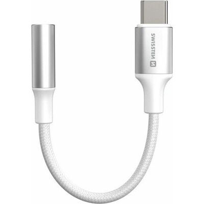 Swissten 73501302 USB-C/JACK, 0,15m, stříbrný