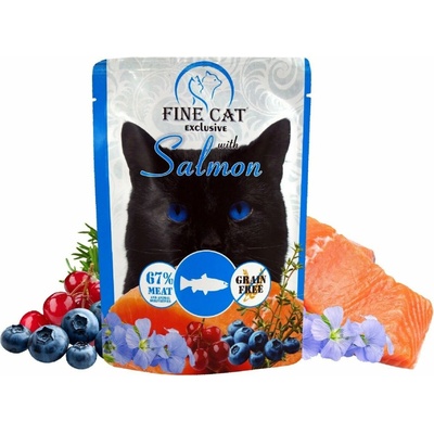 Fine Cat XXL kapsička pre mačky s lososom 9 x 300 g