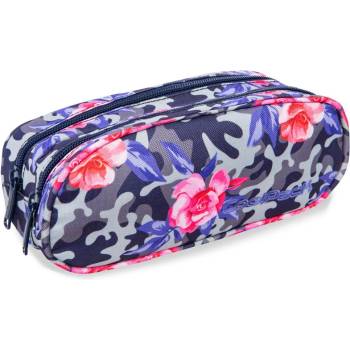 COOLPACK Елипсовиден ученически несесер Cool Pack Clever - Camo Roses, с 2 отделения (A65209)