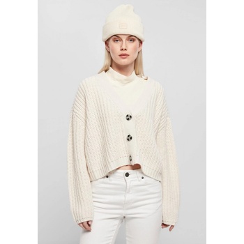Urban Classics Dámsky krátky sveter Ladies Oversized Cardigan whitesand