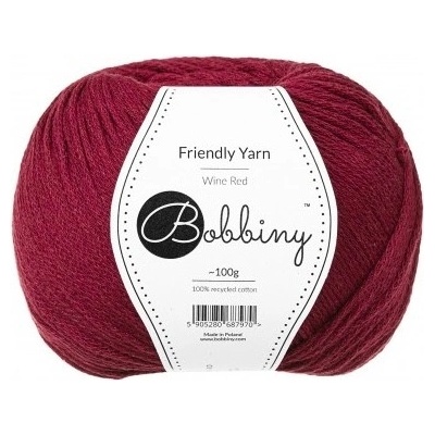 Bobbiny bavlněná příze FRIENDLY YARN 1,5mm wine red