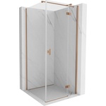 Mexen Mist-H T душ кабина с панти дясна 75 x 75 см, прозрачна, четкана мед (8A5T-075-075-65-00-P)
