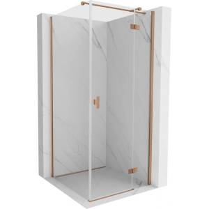 Mexen Mist-H T душ кабина с панти дясна 75 x 75 см, прозрачна, четкана мед (8A5T-075-075-65-00-P)