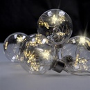 Solight sada LED vianočných gulí s hviezdami veľ. 6cm 6ks 30LED časovač tester 3xAA USB