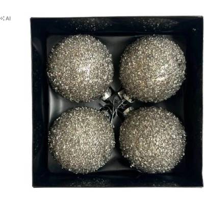 J-LINE SKLENENÉ VIANOČNÉ GULE PREMIUM 4KS 10CM EXKLUZÍVNE BELGICKÉ