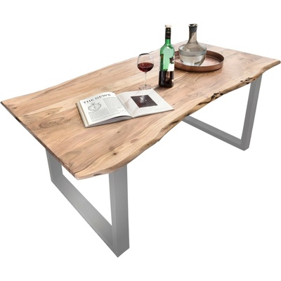 SOB Nábytek 180 x 90 masiv stříbrná ocel Andrea F0S07199-85-Z