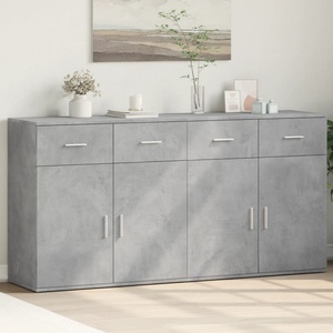 vidaXL Сайдборди, 2 бр, бетонно сиви, 79x38x80 см, инженерно дърво (3276619)