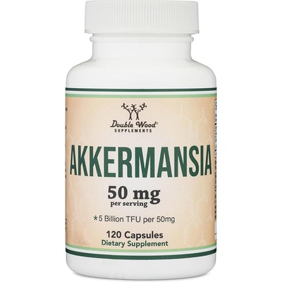 Double Wood Supplements Пробиотик Акермансия 5 млрд. активни пробиотици, 120 капсули, 60 дози | Double Wood (23025 DW)