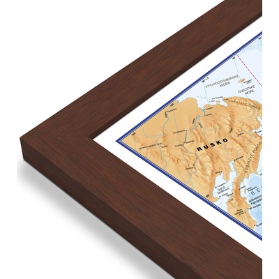 Excart Maps Svět - nástěnná politická mapa 136 x 100cm (ČESKY) Varianta: mapa v dřevěném rámu, Provedení: Pegi višeň