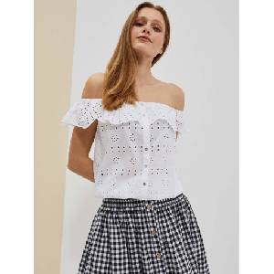 Moodo Бял дамски топ Moodo Moodo | Byal | ЖЕНИ | XS - zoot - 64,35 лв