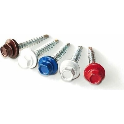 Střešní šroub + EPDM 4,8 x 60 mm, samovrtný - Bronzově hnědá RAL 8004 / balení 100 ks – Hledejceny.cz